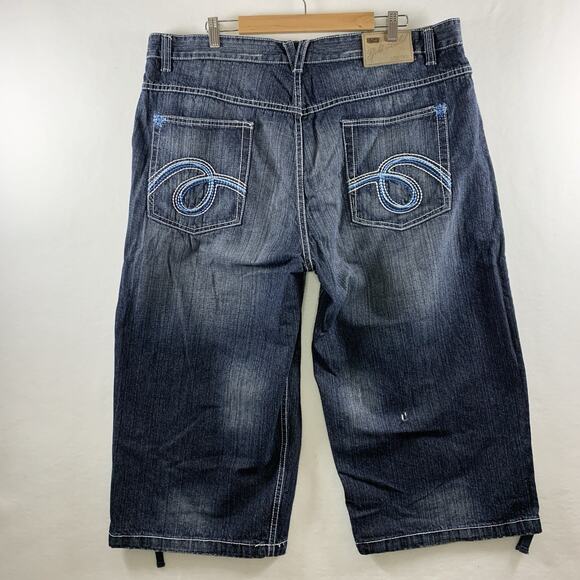 Vibe SGL Gold Label Mens Y2K Long Shorts Sz 42 Below Knee Street Skate Hip Hop - Picture 3 of 15